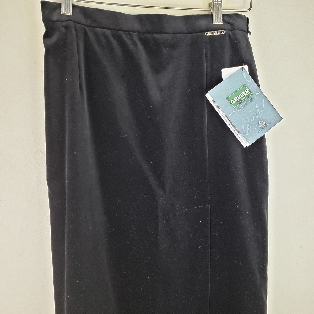 Geiger Black Velour Maxi Skirt